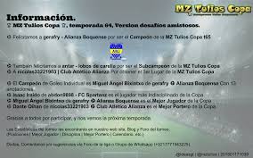 Asi Damos Por Concluida La Mz Tulios Copa Temporada 65 Version Desafios Amistosos Felicidades Al Campeon Y A Los Ganadores De Una De Campeones Desafios Y Temporadas