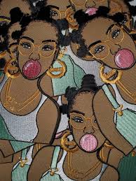 Exclusive, Size 4", 1-pc Cool "bubble Pop" Pink Bubble Iron-on Embroidered  Patch; Hip-hoppin', Bubble Poppin' Queen, Black Girl Magic Patch