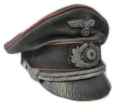WW2 German Army Panzer Officer Visor Cap Otto Carius