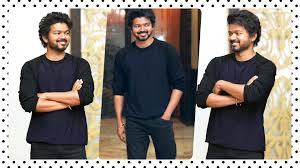 Thalapathy Vijay Handsome Look In Black T Shirt Vijay Images Hd Live Cinema News