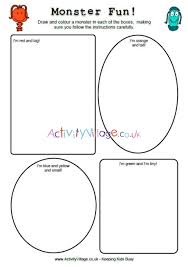 monster fun preschool worksheet monster printables for kids