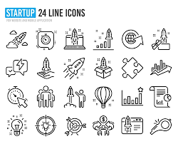 Entrepreneurship startup company management business neo, space capsule icon, angle. Startup Icon Collection Vector Free Download