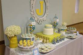 Blue Yellow Baby Shower Yellow Baby Shower Dessert Table Baby Shower