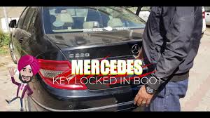 I bought a used fob with a bank key. Mercedes C Class Key Locked In Trunk Boot Dicky Youtube