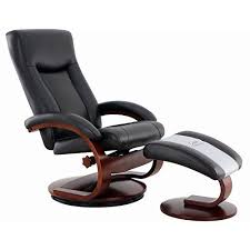 Mac Motion Oslo Collection Recliner With Matching Ottoman In Black Top Grain Leather With Merlot Recliner With Ottoman Black Leather Recliner Leather Recliner