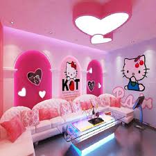 Should the walls be pink. Wallpaper Hello Kitty Pink 3d
