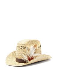 Feather Trimmed Straw Cowboy Hat Saint Laurent Matchesfashion Uk