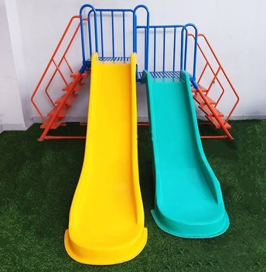 Cầu trượt mầm non 2 máng đơn bằng nhựa composite - THIẾT BỊ MẦM NON TOÀN TÂM