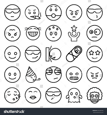 Funny Icons Set Set Of 25 Funny Outline Icons Such As Smiling Emot Cool Emot In Sunglasses Ghost Happe Emoji Icon Set Poster Design Inspiration Eyes Emoji