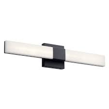 Black And White Vanity Light Neltev 24 Led Sconce With Down Light Matte Black Kichler Lighting Vanity Light Bar Modern Bathroom Vanity Lighting Led Wall Sconce