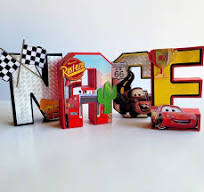 3D Letters Disney Cars, Cars 3D Letters, Lighting Mcqueen ...
