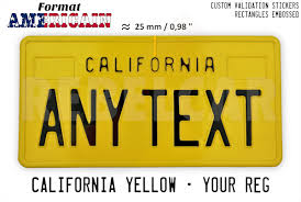 Special interest license plates cost more than standard plates. California Yellow Us Usa License Plate Number Plate Embossed Custom