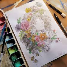 Flowers with faces on them drawing. Pin On Faces