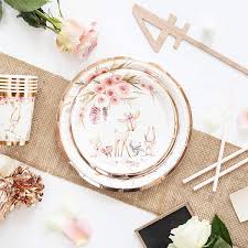The stylish tables, table centerpieces and place settings. Woodland Animals Baby Shower Party Supplies Partyideapros Com