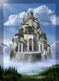 Olympus Monte Olimpo Fantasy City Mountain Illustration Olympus