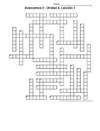 Welcome to washington post crosswords! Avancemos 3 Unit 4 Lesson 1 4 1 Crossword Puzzle By Senora Payne