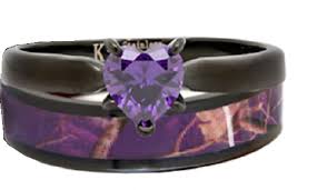 Black And Purple Wedding Ring Set Black Plated Purple Camo Wedding Ring Set Purple Heart Engagement Rings Hypoallergenic Titani In 2020 Camo Wedding Rings Sets Heart Engagement Rings Camo Wedding Rings