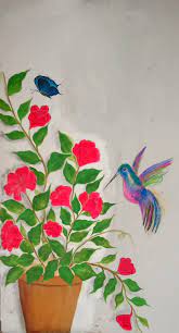 Hello viewers.in this painting tutorial i have painted a flower pot with one stroke flowers. Flower Pot Wall Mural Flower Painting Mural Wall Murals