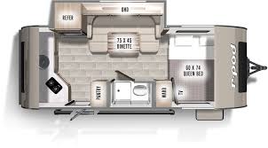 Walk around queen bed, a bathroom design with separate shower & toilet, 6 cu ft gas/electric refrigerator, massive kitchen pantry with adjustable shelves for tons of storage and sofa seating is the model. R Pod Travel Trailers A Brand Review Camper Report