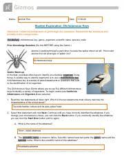 Explorelearning ® is a charlottesville, va based company that develops online solutions to improve student learning in math and science. Copy Of Dichotomouskeysse Pdf Name Amirah Rux Date Student Exploration Dichotomous Keys Directions Follow The Instructions To Go Through The Course Hero