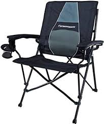 Strongback Elite Heavy Duty Folding Camp Chair With Lumbar Support Black And Grey Heavy Duty Camping Chair Camping Chairs Comfortable Outdoor Chairs
