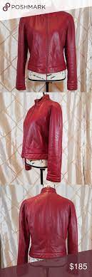 Armani Collezioni Red Burgundy Leather Jacket Burgundy Leather Jacket Leather Jacket Armani Collezioni