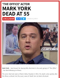 The office actor mark york is dead at 55, according to multiple reports. Eyyfx8zd1dinkm
