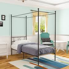 Measure your existing bed frame and cut the wood pieces for your new bed frame to match. Teraves Metal Four Poster Canopy Platform Bed Frame Overstock 30031806