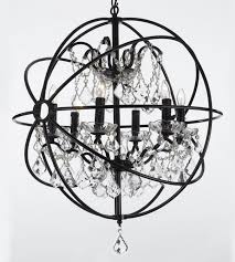 Black Wrought Iron And Crystal Chandelier Chandelier Chandeliers Crystal Chandelier Crystal Chandeliers Wrought Iron Chandelier Orb Chandelier Crystal Chandelier Lighting Crystal Orb