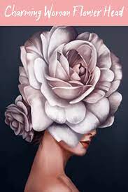 Charming Woman Flower Head Acrylics Paint By Number Kit Paint By Number Paint By Number Kits Art