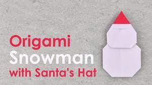 Christmas Origami Tutorials Snowman With Santa S Hat Francesco Mancini Christmas Origami Origami Snowman Origami Tutorial