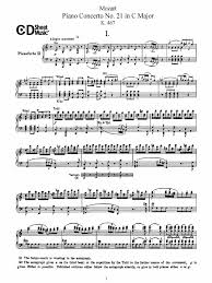 21 in c major (k. Mozart Piano Concerto No 21 In C Major K 467 Piano Reduction Musical Keys Compositions