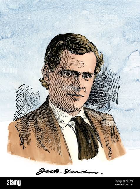 Author Jack London, 1903. Hand-colored woodcut Stock Photo - Alamy