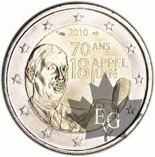 2 euros seulement, frais de traitement offerts. Euro France 2010 2 Euro Commemorative Appel Du 18 Juin