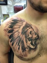 Native Skull Tattoo On Man Chest Jpg 1024 1365 Skull Tattoos Indian Skull Tattoos Tattoos For Guys
