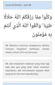 Tulisan jelas & loading cepat. Tuliskan Bunyi Surat Al Maidah Ayat 88 Dan Surat An Nahl Ayat 114 Beserta Latin Dan Artinya Brainly Co Id