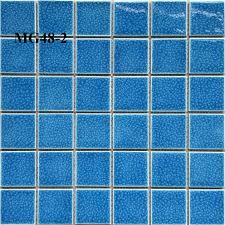 Gạch Mosaic Gốm men rạn xanh trung tính 48x48x6mm MG48-2