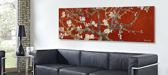 Canvas wall art for living room bedroom modern wall decor of red leaves white birch tree forest giclee print painting artwork wall decoration 24x48 large size with wood framed easy to hang for home. Red Color Art Prints