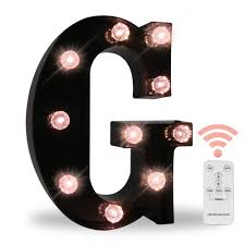 Black Marquee Letters With Lights Led Light Up Letters Battery Operated Dimmable For Wall Decor Wedding Birthday Decorations Black Letter G