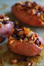Stuffed Sweet Potatoes With Caramelized Pears Pecans And Cranberries The Roasted Root