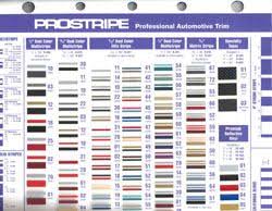 Prostripe Striping Color Chart For Signmaking From Beacon