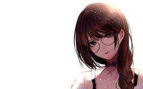 Image of black hair glasses mangaka brown hair glasses png clipart. Hd Wallpaper Anime Original Braid Brown Hair Glasses Long Hair Purple Eyes Wallpaper Flare