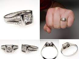 Amazing Vintage Mens Wedding Bands With Vintage Mens Diamond Wedding Ring Solid 18k White G Mens Rings Wedding Diamond Mens Wedding Rings Antique Wedding Rings