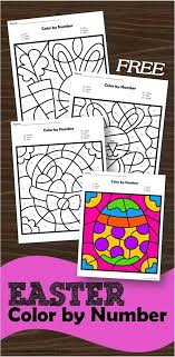 Free Easter Color By Number Worksheets Fun Easter Activity For Kids To Practice Identifying Numbers 1 10 Easter Colors Easter Activities For Kids Easter Kids