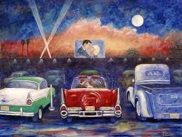 Drive In Movie Theater Art Print By Linda Mears In 2021 Drive In Movie Theater Americana Art Art