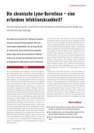 Die Chronische Lyme Borreliose Eine Erfundene Infektionskrankheit Rosenfluh Ch