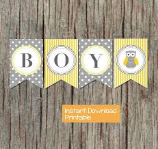 Target / party supplies / owl baby shower supplies (541). Yellow Grey Baby Shower Banner Owl By Bumpandbeyonddesigns On Zibbet