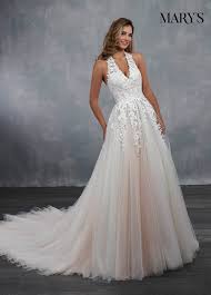 Marys Bridal Mb3047 Halter Neck Wedding Dress