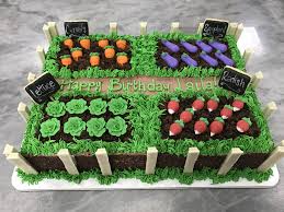 Garden Farm Cake All Buttercream With Royal Icing Veggies From Sweet Sarah S On Etsy Garden Birthday Cake Royal Icing Decorations Farm Cake