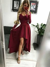 Custom Made Long Sleeves Burgundy Navy Blue Black Lace Prom Dresses Long Sleeves Lace Graduation Evening Dresses Prom Dresses Long With Sleeves Prom Dresses With Sleeves Prom Dresses Lace